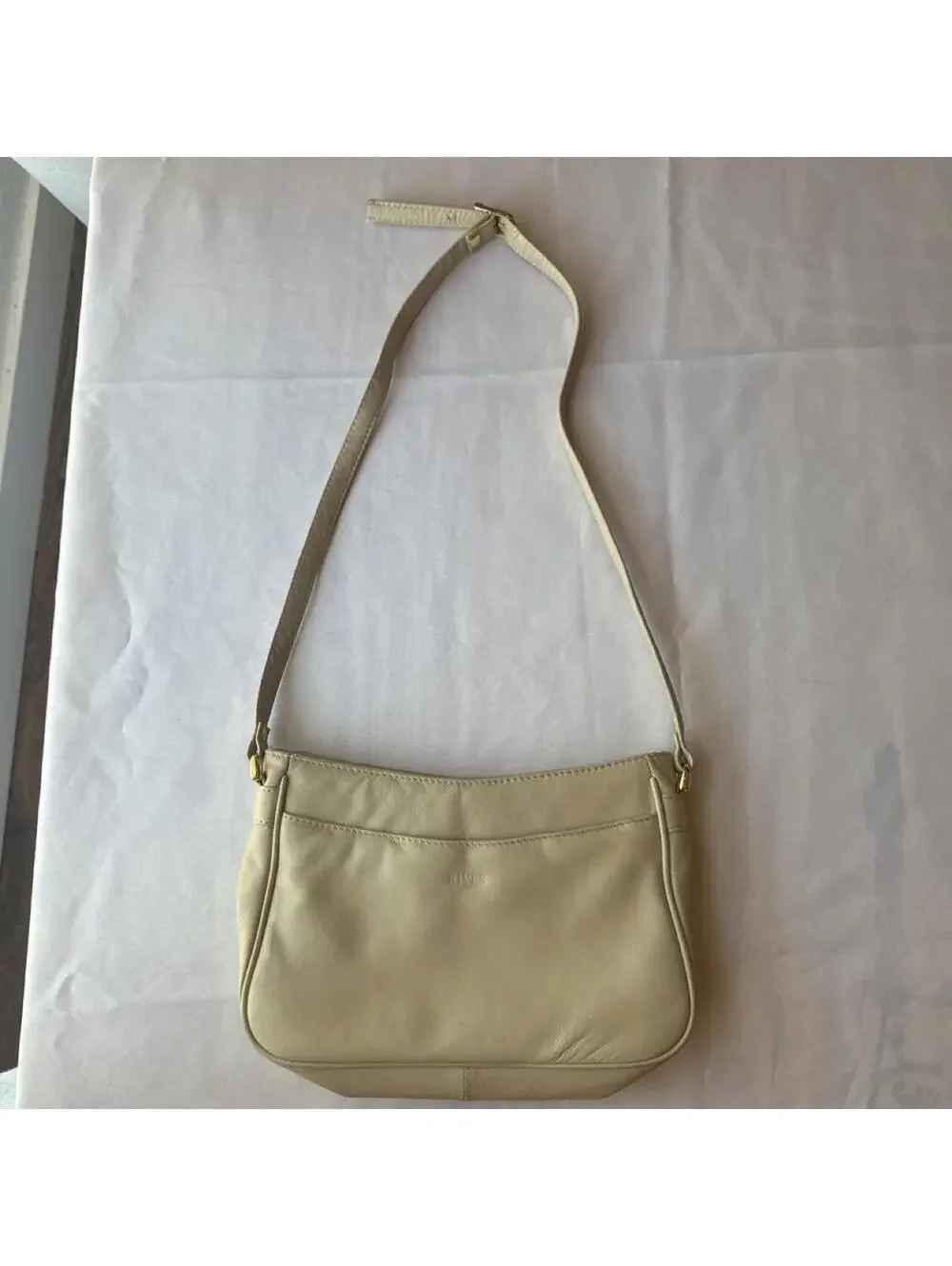 RIVES Beige Leather Shoulder Bag